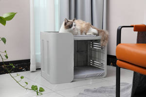 Katı hayvan desen kapalı/açık plastik kulübesi hava Vent kafes taşıyıcı ev mobilya küçük Puppies için hem kapalı - Product Image 3