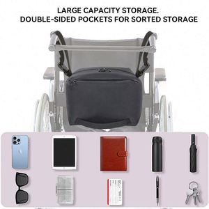 Échantillon gratuit : Sac de rangement arrière imperméable pour fauteuil roulant, grand sac de transport suspendu pour accessoires de fauteuil roulant - Product Image 6