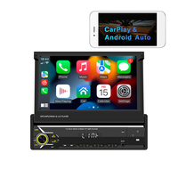 Radio Universal de un Solo DIN con Pantalla Táctil, Reproductor MP5 para Auto, Carplay y Android Auto, Reproductor de DVD para Auto de 1 DIN y 7 Pulgadas