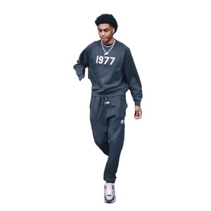 Ensemble de pantalons de sport personnalisés 2026 pour hommes et femmes, chemise de sport 100 % coton pur, pull-over, pull à col rond - Product Image 2