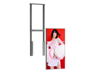 Écran publicitaire LCD suspendu haute luminosité de 32 à 86 pouces, affichage numérique vertical pour vitrine et sol