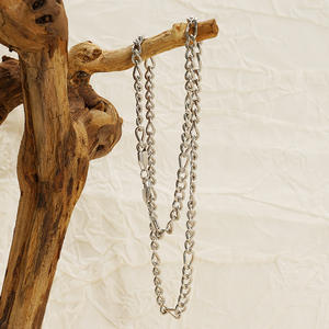 Collier chaîne cubaine pour femmes et hommes, en acier inoxydable, poli des deux côtés, hypoallergénique - Product Image 4