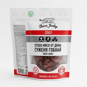 Sacs d'emballage personnalisés en plastique imprimé pour viande séchée (poulet, porc, bœuf) avec fenêtre - Product Image 1