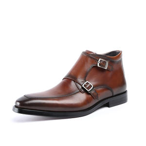 Chaussures en cuir ajourées - Chaussures brogues en cuir véritable pour hommes avec semelle épaisse - Chaussures décontractées respirantes pour hommes - Product Image 1