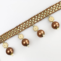 Accessoires textiles pour la maison Boule de perles suspendue multicolore Pendentif en polyester doré Rideau Tassel Fringe Bead Trims