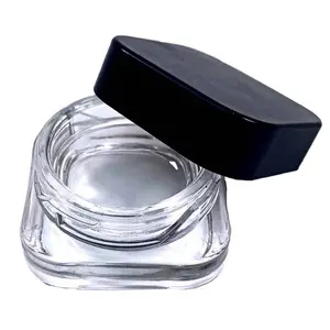 5ml Round And Square Child Resistant Glass Jar With Black Cap