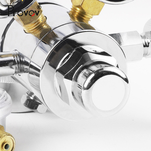 Ajustable 4-16psi Latón niquelado Cuerpo de válvula grande Helio <span class=keywords><strong>CO2</strong></span> H2 Nitrógeno Oxígeno Gas mixto Regulador de presión de doble etapa - Product Image 2