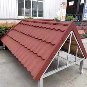 屋根瓦建築用軽量ソーラーパネル屋根タイル0.28- 0.4mmストーンコーティング金属屋根タイル中国製品 - Product Image 4