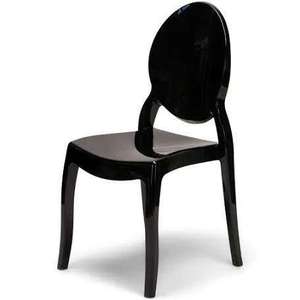 Chaise de salle à manger empilable en acrylique noir moderne, chaise durable pour événements, location pour mariages et fêtes - Product Image 1