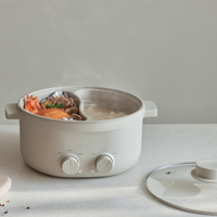 Panci Listrik Mandarin Duck Kapasitas Besar 6L 2000W Kontrol Tombol Zona Ganda Bahan Stainless Steel Multi-fungsi