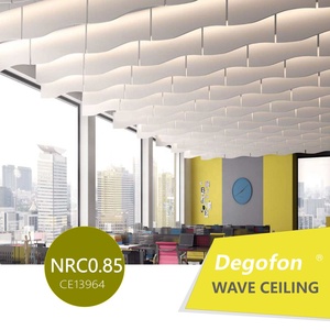 Panneau acoustique <span class=keywords><strong>de</strong></span> plafond en <span class=keywords><strong>bois</strong></span> grainé, déflecteur sonore, panneaux absorbants à suspension verticale en <span class=keywords><strong>laine</strong></span> <span class=keywords><strong>de</strong></span> verre - Product Image 6