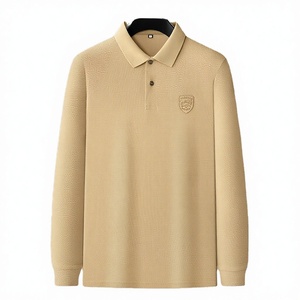 T-shirt décontracté pour homme en coton tricoté respirant à manches longues avec broderie et imprimé golf - Product Image 3