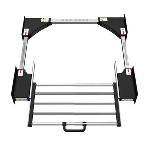 Kit de superposition multifonctionnel pour lave-linge et sèche-linge, kit de superposition universel avec étagère à vêtements extractible, séchoir réglable - Product Image 1