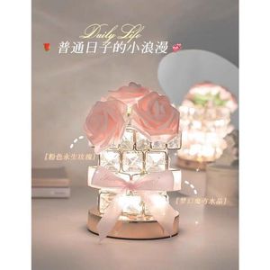 Lámpara de mesa recargable con luz nocturna de rosas y péptidos Xi para dormitorio, regalo decorativo para el Día de San Valentín - Product Image 1