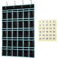 Organizador de bolsillos de PVC para el aula, soporte para teléfonos móviles y calculadoras, almacenamiento colgante para pared/puerta, organizador de teléfonos.