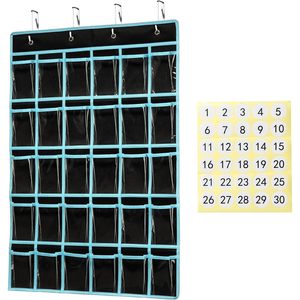 Organizador de bolsillo para el aula, soporte para teléfonos celulares y calculadoras, para almacenamiento en el aula, colgante de pared o puerta, organizador para calculadoras y teléfonos. - Product Image 1