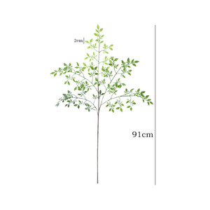 กิ่งต้นนันดิน่าโดเมสติก้าประดิษฐ์ ขนาด 30 ซม.-100 ซม. สีเขียวส้ม ทำจาก PVC สัมผัสเหมือนจริง ตกแต่งบ้าน ของตกแต่งงานแต่งงาน - Product Image 5