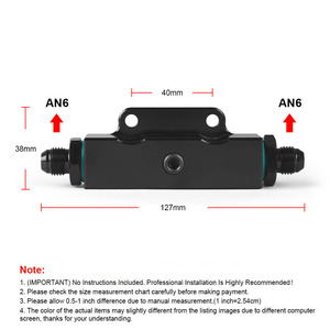 Filtre à carburant en aluminium pour le marché secondaire automobile, interface 1/8 NPT, avec connecteur en plastique intégré 6AN, état neuf, média gaz, emballé dans un sac - Product Image 3