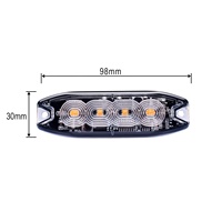 En stock, lampe stroboscopique à 4 LED pour calandre de voiture, lampe d'avertissement avec clignotant latéral, 12V/24V/12-24V, autres accessoires d'éclairage automobile