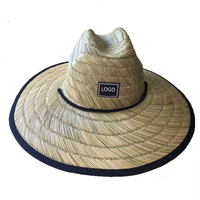 Vente en gros Casquette de sauveteur à large bord unisexe personnalisée Chapeau de paille de surf de plage pour femmes et hommes avec logo