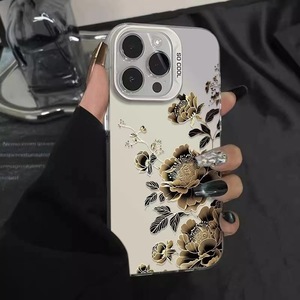 Coques de téléphone OEM d'usine avec motif rose peint à l'huile pour iPhone 11, 15 Pro, 14, 12, 13 Pro <span class=keywords><strong>Max</strong></span>, X, XR, XS <span class=keywords><strong>Max</strong></span>, Mini, 7/8 Plus, avec anneau plaqué et pare-chocs antichoc - Product Image 5