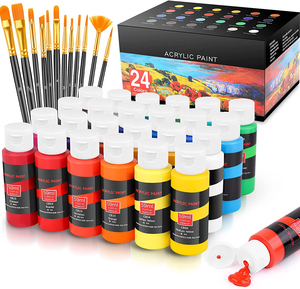 Ensemble de <span class=keywords><strong>peinture</strong></span> <span class=keywords><strong>acrylique</strong></span> 24 couleurs 59 ml pour enfants, étudiants, débutants, papier, toile, céramique, bois, tissu, <span class=keywords><strong>peinture</strong></span> sur roche - Product Image 1