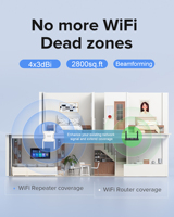Repetidor de señal WiFi QLOCOM, amplificador de señal WiFi de largo alcance, repetidor WLAN de 1200 Mbps, 11AC, doble banda, 2.4G 5G