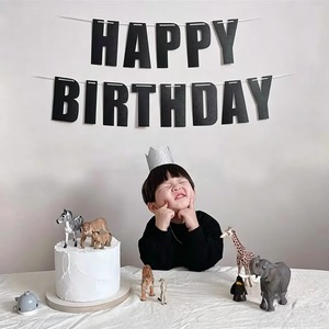 Decorazione per Feste di <span class=keywords><strong>Compleanno</strong></span>, Ghirlanda con Striscione 'Happy Birthday', Sfondo per Foto, Accessori per Feste Unisex, Senza Asta per Bandiera - Product Image 3