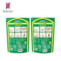 Feuille d'aluminium en plastique personnalisé fermeture éclair gousset chat chien sacs d'emballage alimentaire pour animaux de compagnie pochette à fond plat sac de nourriture pour chat