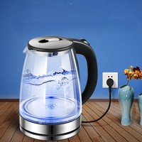Bouilloire Électrique Sans Fil en Verre de Haute Qualité, Meilleure Vente, Arrêt Automatique, Base Rotative à 360 Degrés, Usage Domestique, Portable