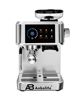 Máquina de Espresso Eléctrica Semiautomática Todo en Uno Anbo, 20 Bares de Presión, Molinillo Cónico de Acero Inoxidable, para Hotel/RV