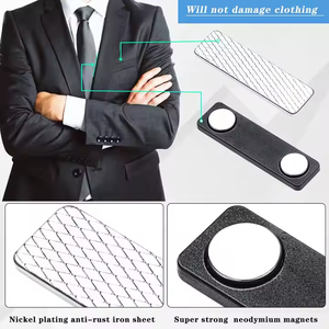 Tùy Chỉnh Tái Sử Dụng 44Mm Từ Clip Chủ Văn Phòng Mạnh Mẽ Tên <span class=keywords><strong>Tag</strong></span> Huy Hiệu Nam Châm Tấm Màu Đen Nhân Viên Công Ty ID Vĩnh Viễn Loại - Product Image 4