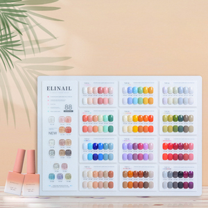 88 Color <strong>Korean</strong> White Brown Red Blue Purple Yellow Orange Pastel Gel <strong>Polish</strong> Collection Set with Base Top Coat - Product Image 2