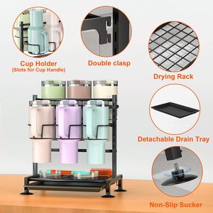 Organizador de Botellas de Agua para Vasos Stanley de 40/30 oz con Asa, Soporte Organizador para Vasos Stanley con Bandeja de Drenaje - Product Image 2