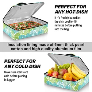 Bolsa Térmica para Transportar Comida con Diseño Hawaiano Personalizado, con Flores Tropicales y Palmeras, para Picnic y Actividades al Aire Libre - Product Image 5