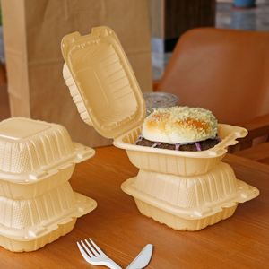 Bán buôn bao bì thực phẩm dùng một lần phân hủy sinh học lấy đi container thực phẩm 6 inch lò vi sóng vỏ sò Hộp Ăn Trưa cho nhà hàng - Product Image 1