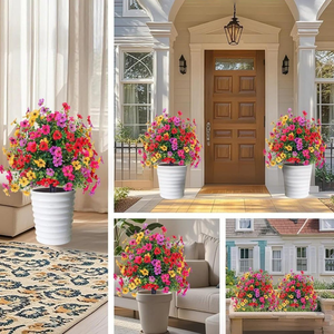 Bola de Flores Artificiales, Planta Artificial de Plástico, Violeta Falsa Resistente a los Rayos UV, Realista, Hecha a Mano, para Exteriores, Porche, Patio, Jardín, Boda, Jardín - Product Image 3