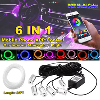 TOPOWL RGB LED 12V 10W Lumières d'ambiance intérieures de voiture USB sans fil avec télécommande APP, contrôle musical, modes multiples, lampe décorative