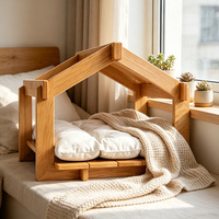 Maison de luxe pour chien d'intérieur, maison pour animaux de compagnie en bois massif, lit pour chien de style scandinave, maison pour chat en bois, mobilier moderne pour animaux de compagnie
