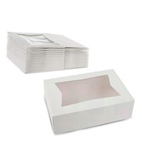 Boîte à cupcakes carrée personnalisée en papier alimentaire recyclable avec finition mate, doublure en éponge, fenêtre transparente et plusieurs trous pour boulangerie