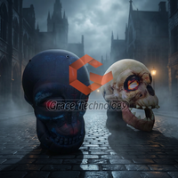 Ballon squelette crâne géant illuminé par LED Décoration gonflable suspendue surdimensionnée pour scènes de fête d'Halloween