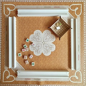 Tapete de Mahjong de Cuero de Lujo con Diseño Chinoiserie Tarte/Chinoiserie Azul/<span class=keywords><strong>Mad</strong></span> <span class=keywords><strong>About</strong></span> <span class=keywords><strong>You</strong></span>/Two Sparrows Hearts & Horseshoes - Product Image 2
