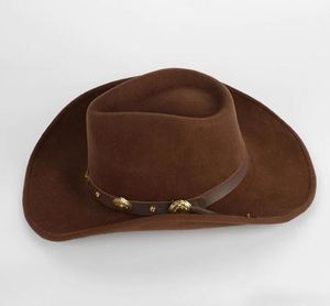 LC0424A ขายส่ง หมวกคาวบอยสไตล์เม็กซิกันแบบใหม่ แฟชั่นคลาสสิก ทำจากผ้าขนสัตว์ 100% สำหรับทั้งชายและหญิง พร้อมสายหนัง - Product Image 6