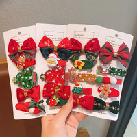 Ensemble de pinces à cheveux de Noël mignonnes pour filles et enfants, barrettes à nœuds décoratives en forme de pain d'épices, épingles à cheveux pour franges latérales, accessoires capillaires pour enfants