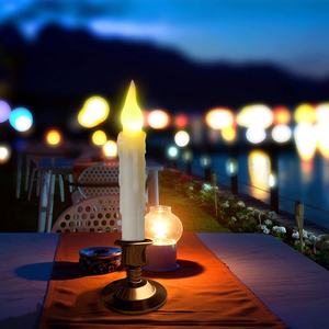 Remote Magic Hanging Candles Floating Candles With Wand Flickering Warm <b>Light</b> Flameless LED Taper <b>Battery</b> 12 Packs - Product Image 4