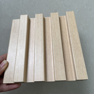 Revêtement mural en <span class=keywords><strong>bois</strong></span> MDF imperméable, panneaux muraux à lattes cannelées modernes avec <span class=keywords><strong>placage</strong></span> en chêne naturel et noyer - Product Image 5