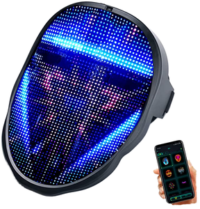 Bluetooth APP Control Smart Carnival <span class=keywords><strong>LED</strong></span> Mascarilla recargable con pantalla <span class=keywords><strong>de</strong></span> luz programable Fotos <span class=keywords><strong>de</strong></span> bricolaje para Halloween - Product Image 1