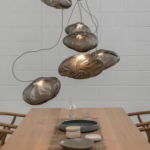 Lámpara Colgante <span class=keywords><strong>de</strong></span> Diseño Nórdico en Gris Ahumado, Lámpara Decorativa <span class=keywords><strong>de</strong></span> <span class=keywords><strong>Vidrio</strong></span> <span class=keywords><strong>Soplado</strong></span>, Lámpara <span class=keywords><strong>de</strong></span> Araña para Restaurante - Product Image 4