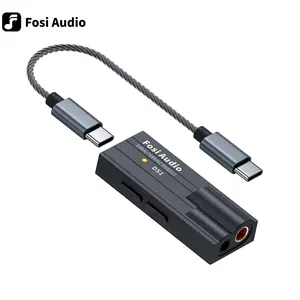 Fosi音频DS1 DSD512 HiFi数模转换器耳机放大器迷你音频USB数模转换器放大器支持32位/768千赫，带3.5毫米和4.4毫米双输出