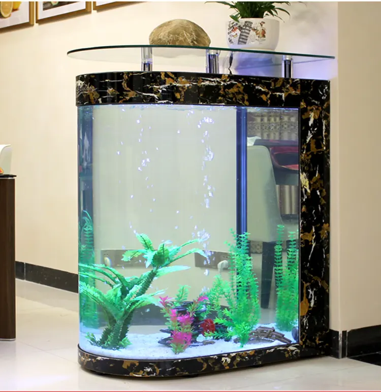 Fabrik angepasste Fisch acryl aquarium große Meerwasser aquarium Aquarien Haupt dekorationen mit Schrank